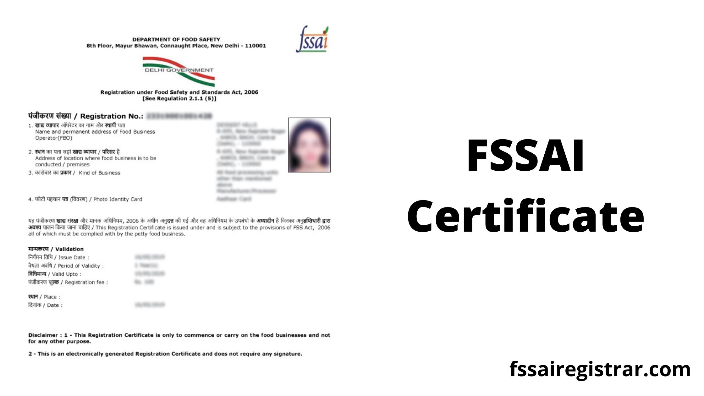 FSSAI Certificate - FSSAI Apply Online - FSSAI License Full Form