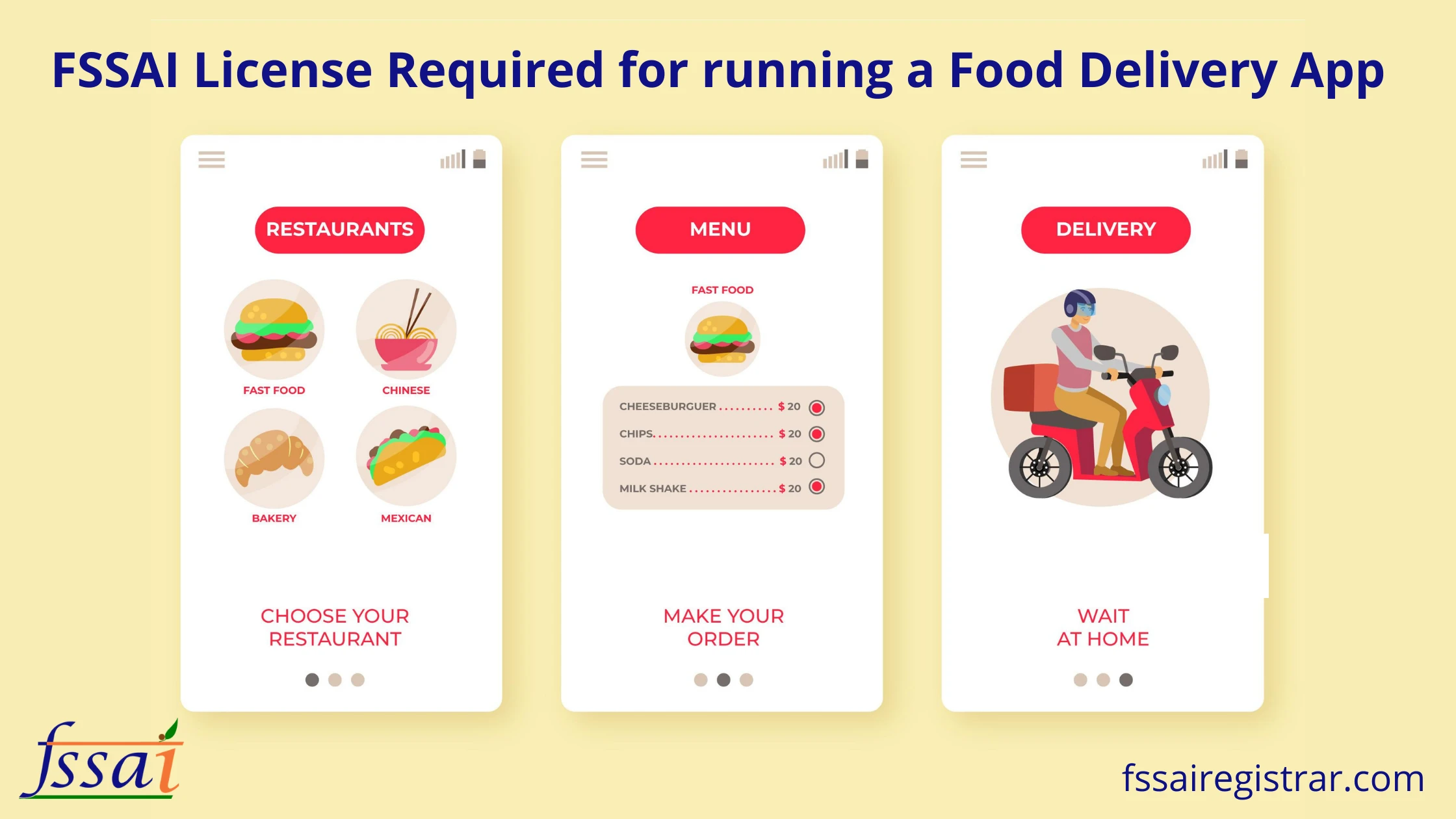 Food delivery app visual example